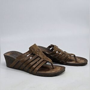 Teva Brown Strappy Wedge Sandals 8.5